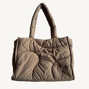 Thirty Years Puffer Drift Tote Bag Clay Color